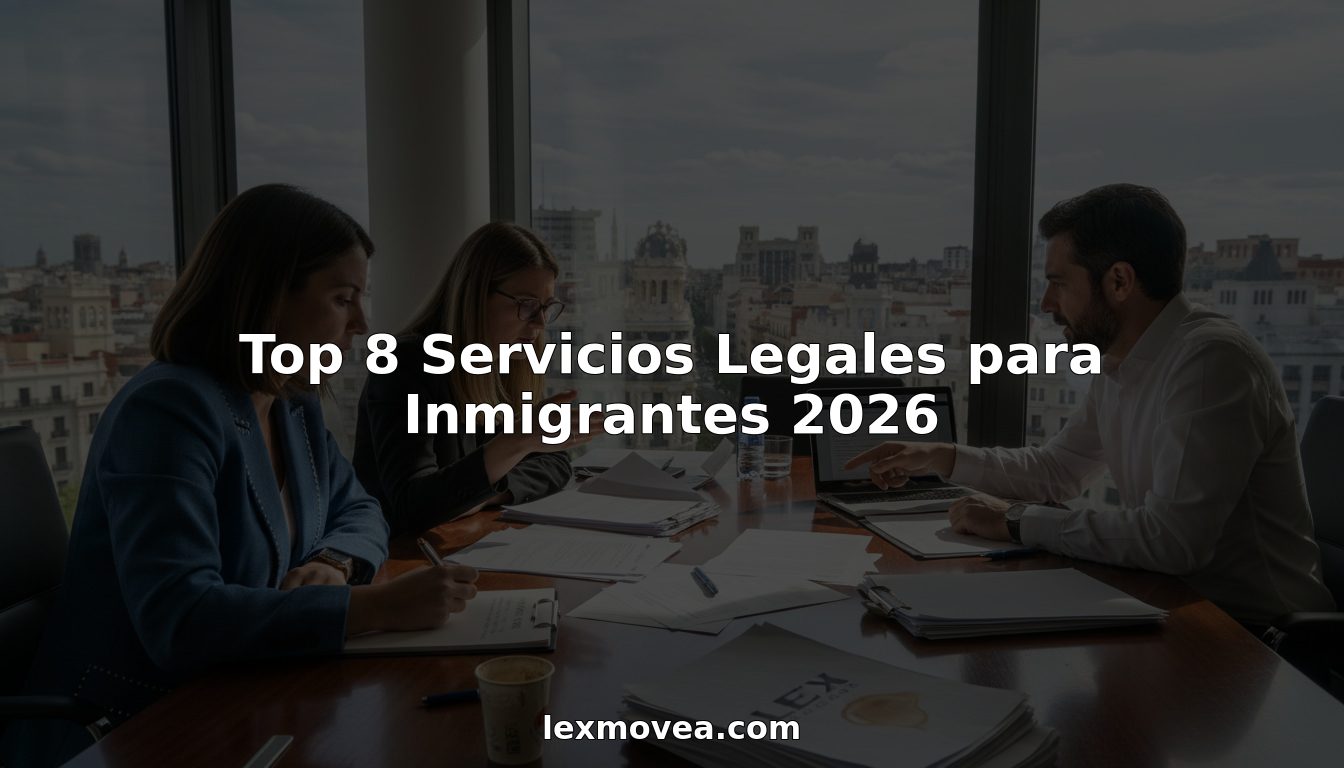 Abogados revisando documentación de extranjería en una oficina de Madrid.