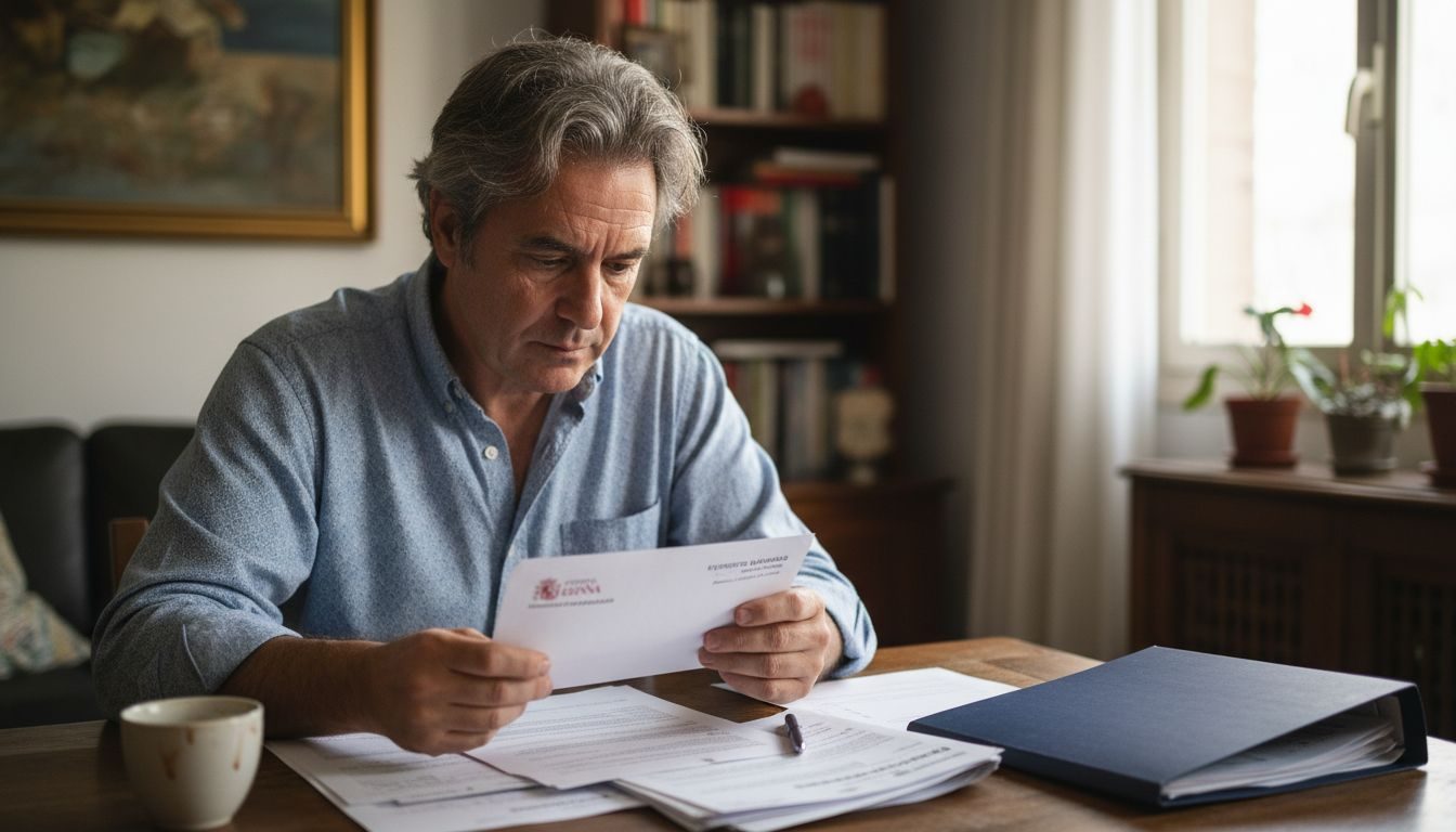 Persona revisando sus papeles para tramitar la residencia