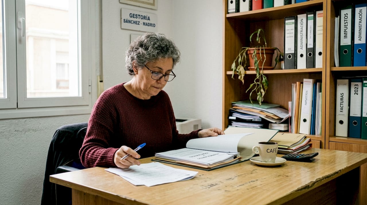 Mujer revisando papeles relacionados con su situación migratoria
