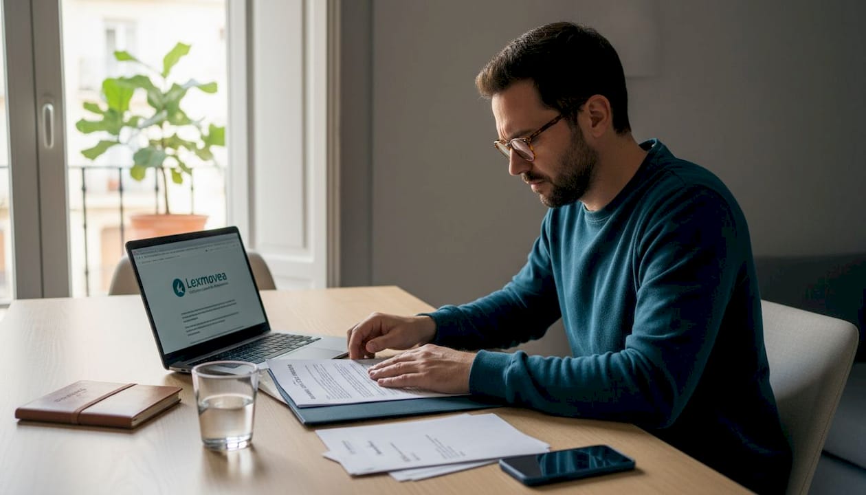 Un hombre consulta el estado de sus trámites de extranjería por Internet.