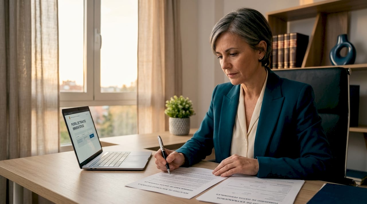 Un asesor revisando la documentación para la solicitud de nacionalidad