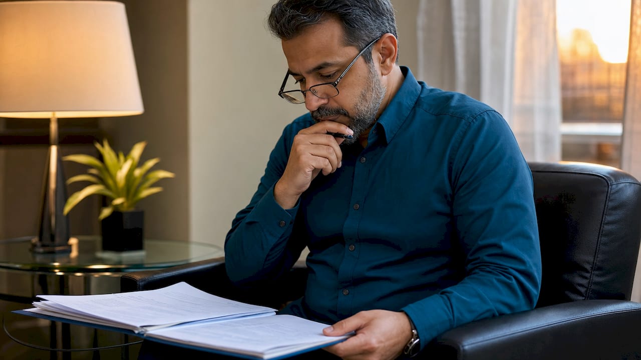 Especialista revisando una solicitud de visa