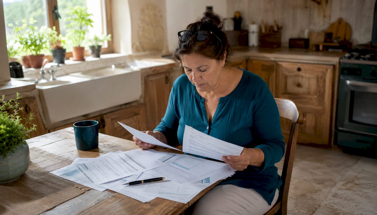 Mujer revisando papeles relacionados con su proceso de inmigración