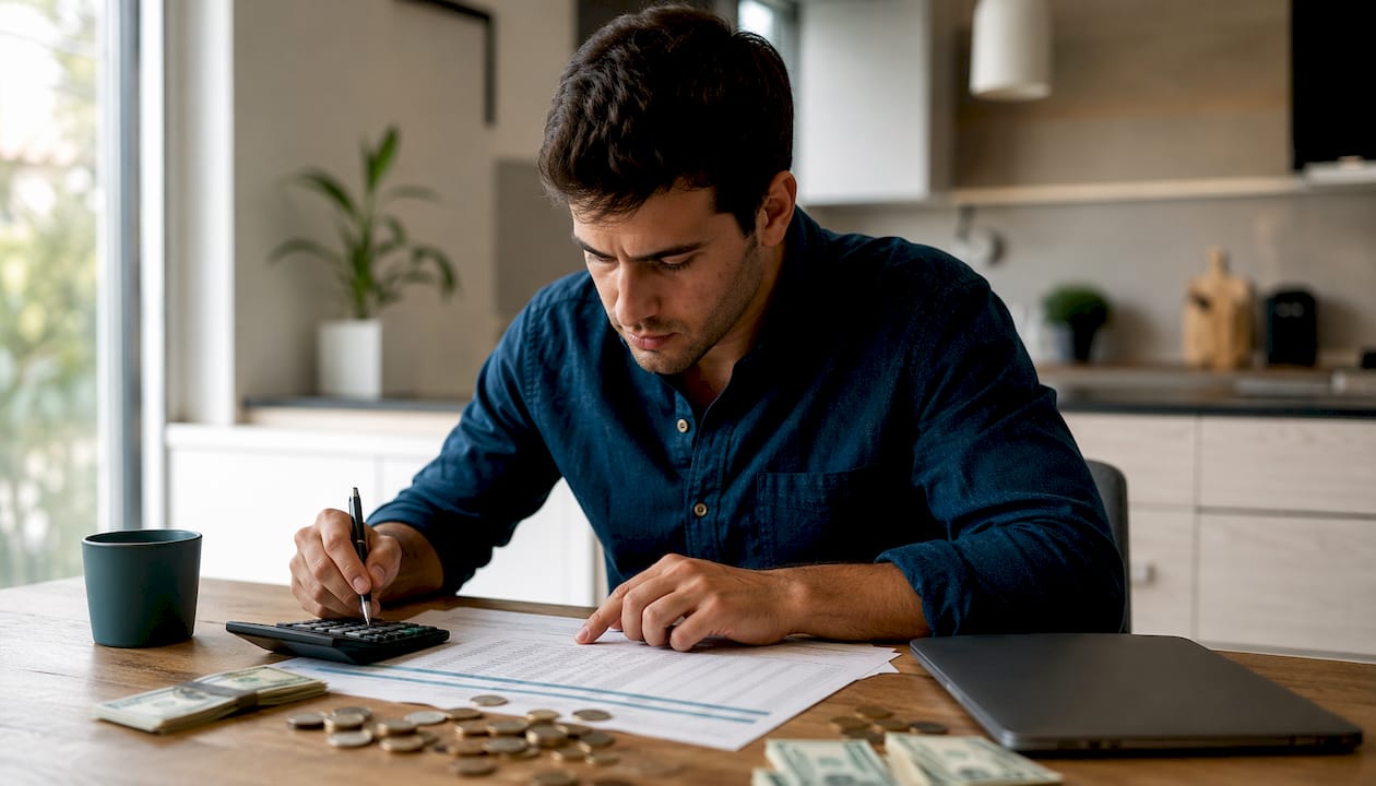 Personas revisando sus cuentas para ver si tienen suficiente dinero para solicitar la visa