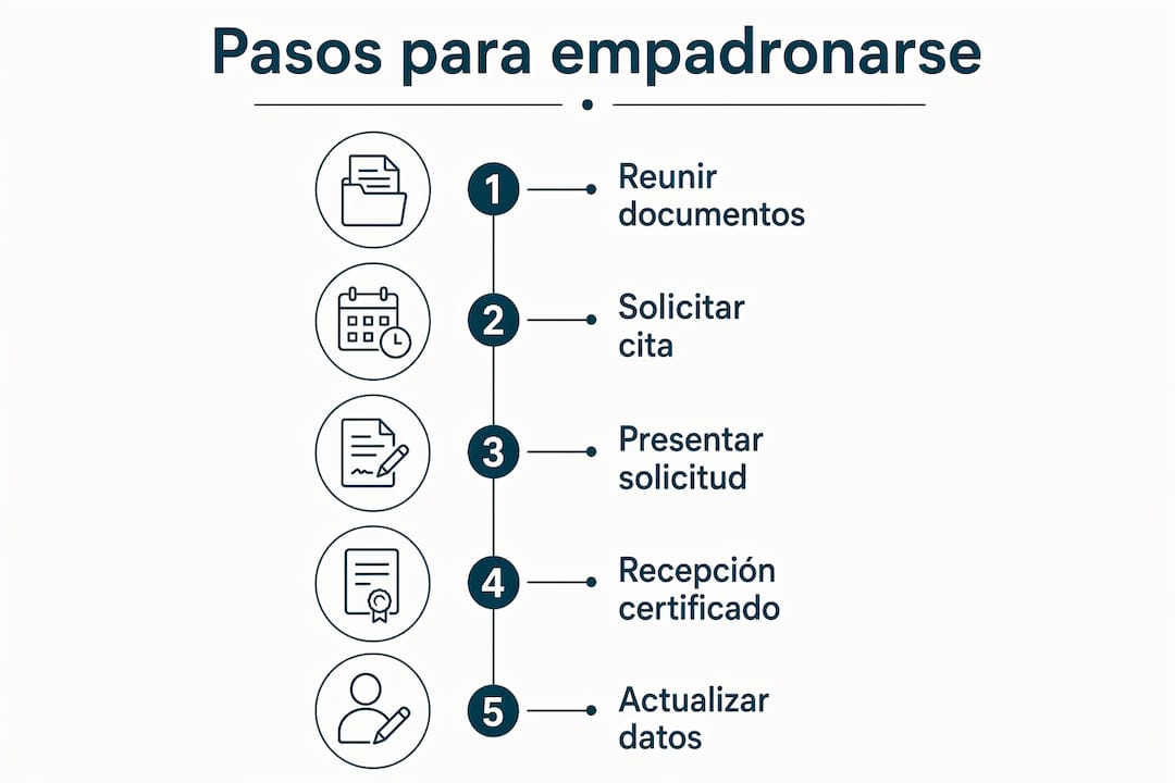 Infografía: Cómo registrarte en el padrón municipal en España paso a paso