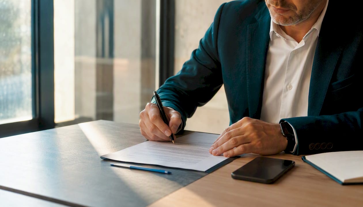 Personas firmando un contrato de trabajo