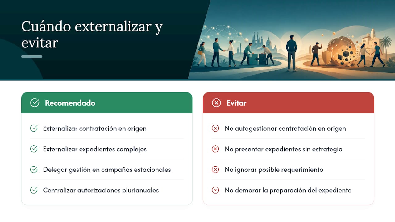 Cuándo conviene externalizar la gestión y qué aporta una asesoría especializada — overview diagram