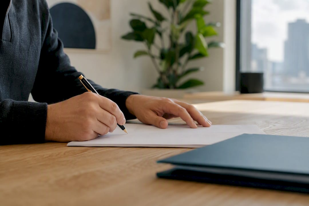Manos firmando un convenio de prácticas