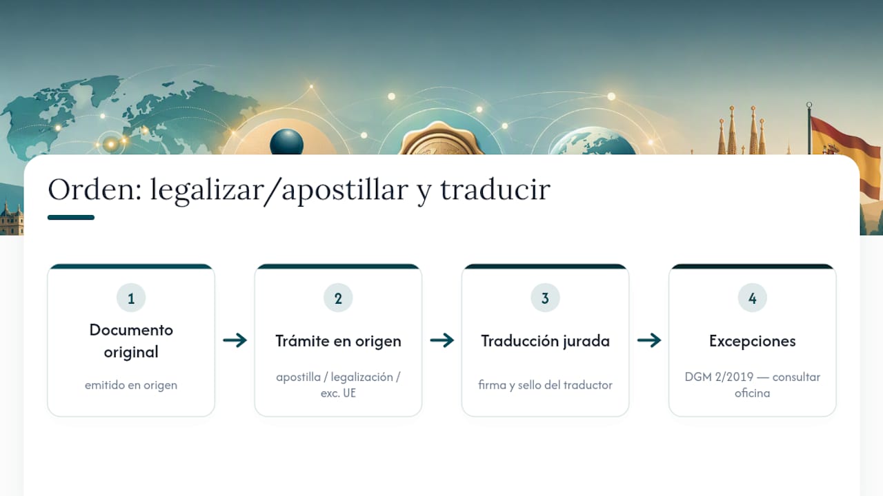 Procedimiento de legalización y traducción jurada