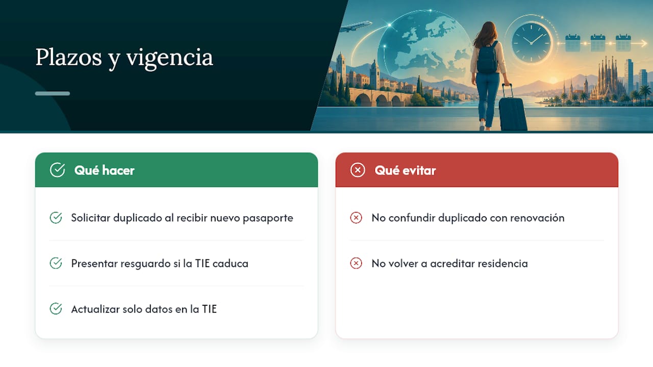 Plazos, vigencia y qué pasa si tu TIE caduca durante la gestión — overview diagram